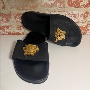 Versace Black and Gold Slides